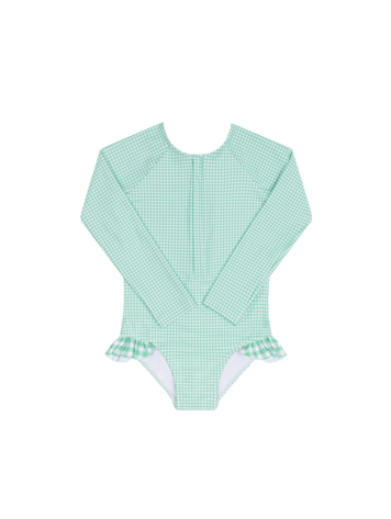 MINNOW Gingham Front Zip Baby Rashguard