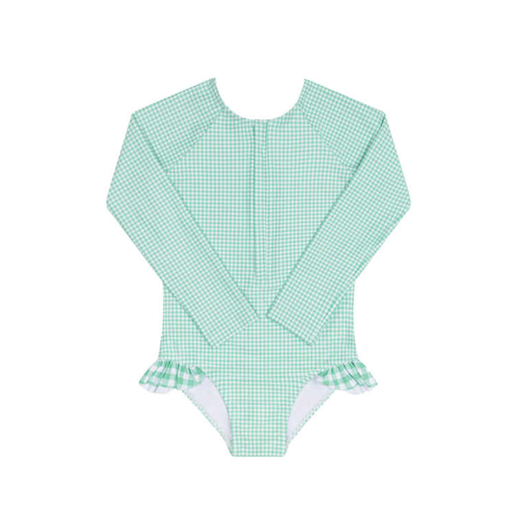 MINNOW Gingham Front Zip Baby Rashguard