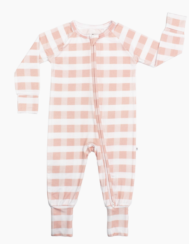 EMERSON AND FRIENDS Gingham Bamboo Romper - Newborn