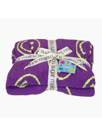 MALIBU SUGAR Happy Face Plush Blanket