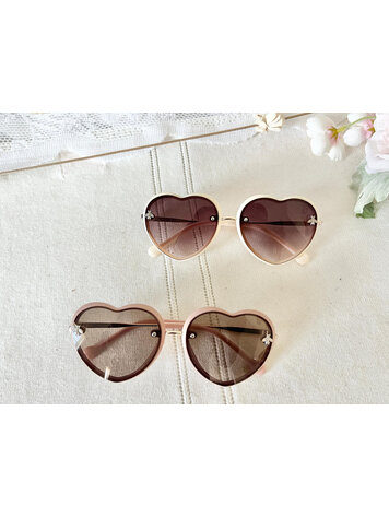 CE CE CO Heart Shape Sunglasses - Cream