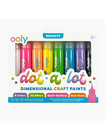 OOLY Dot-A-Lot: Dimensional Craft Paint - Bright (Set of 8)