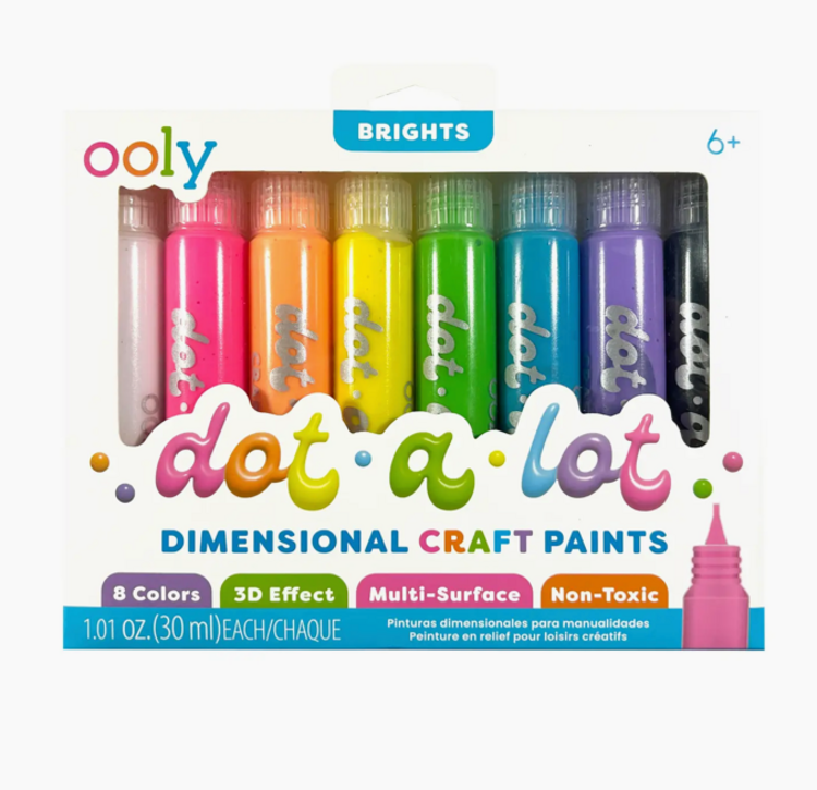 OOLY Dot-A-Lot: Dimensional Craft Paint - Bright (Set of 8)