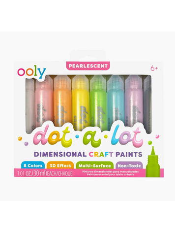 OOLY Dot-A-Lot: Dimensional Craft Paint - Pearlescent (Set of 8)