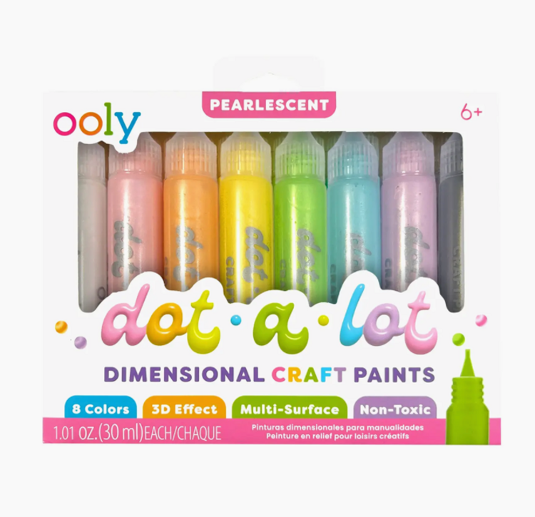 OOLY Dot-A-Lot: Dimensional Craft Paint - Pearlescent (Set of 8)