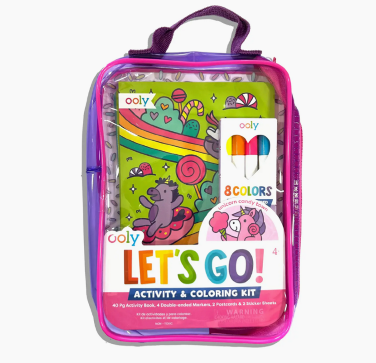 OOLY Let's Go!: Activity & Coloring Kit - Unicorn Candy Town