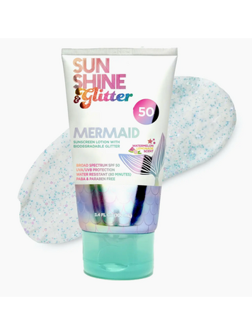 SUNSHINE & GLITTER Mermaid Biodegradable Glitter Spf 50 Tube
