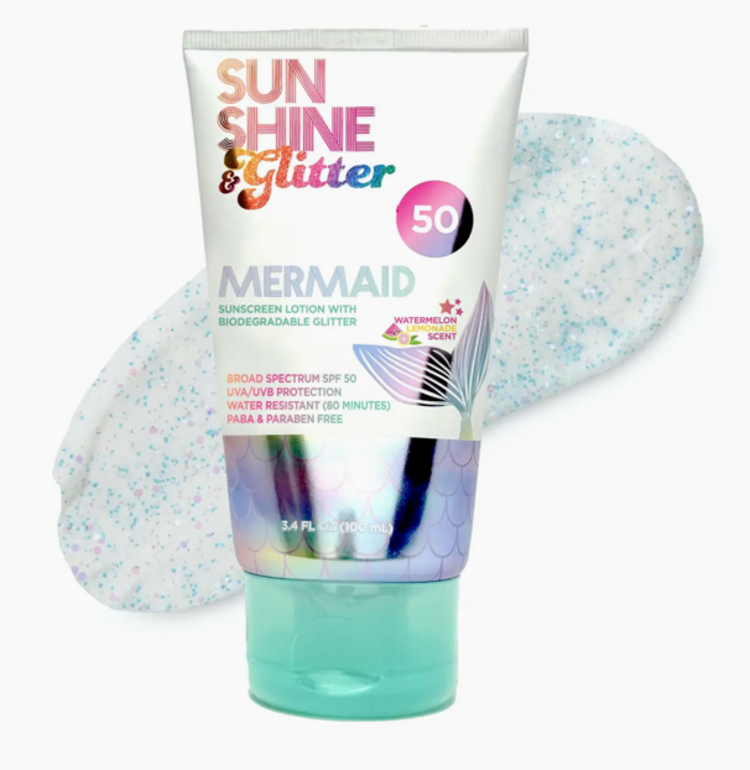 SUNSHINE & GLITTER Mermaid Biodegradable Glitter Spf 50 Tube