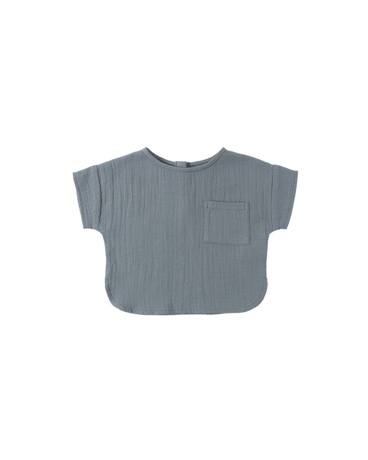 QUINCY MAE Woven Boxy Top