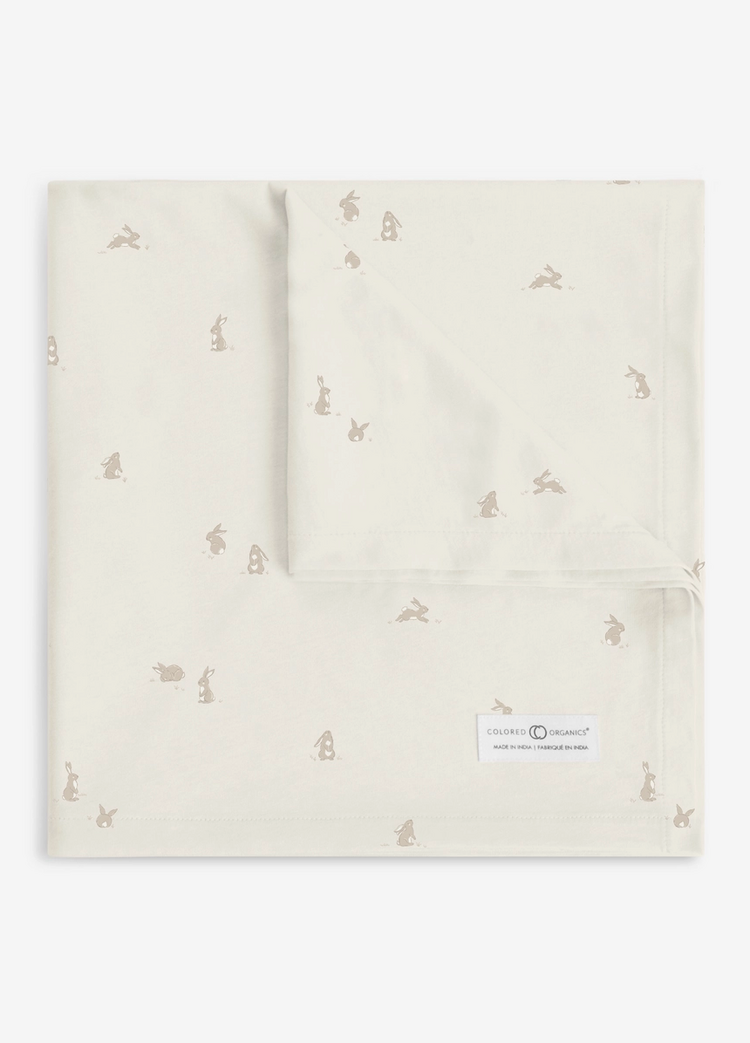 KENDI BY COLORED ORGANICS Bunny Swaddle Blanket
