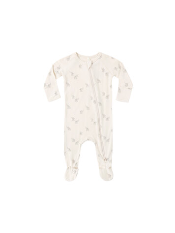 QUINCY MAE Elephants Bamboo Zip Footie