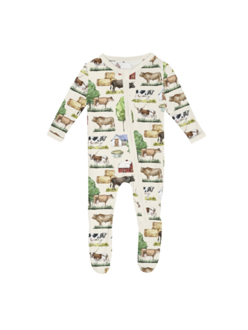 KICKEE PANTS Grazing Cows 2 Way Zipper