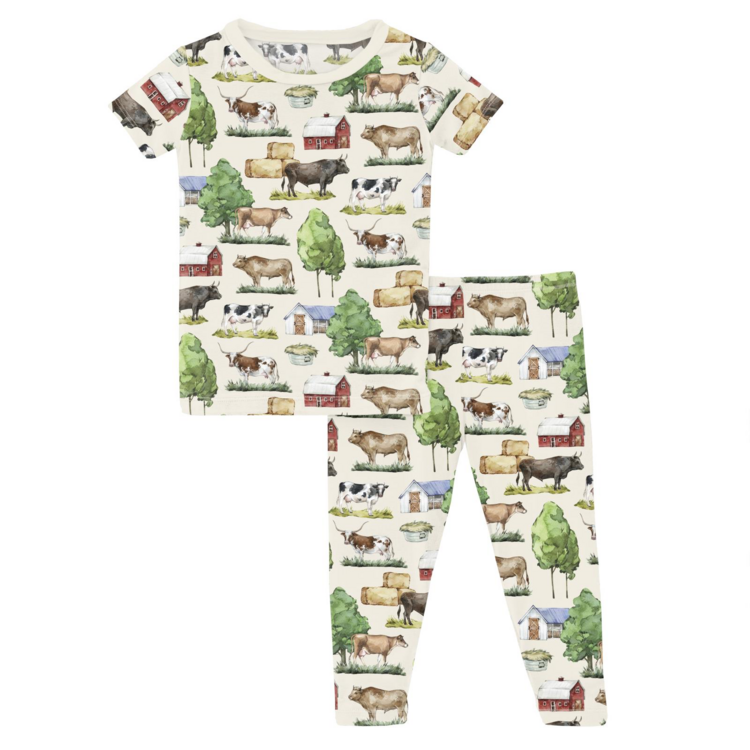 KICKEE PANTS Grazing Cows Pajama Set