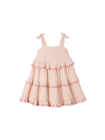 RYLEE AND CRU Ruffled Gingham Swing Dress