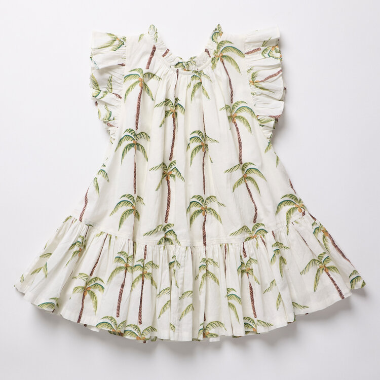 PINK CHICKEN Harper Palm Trees Dress