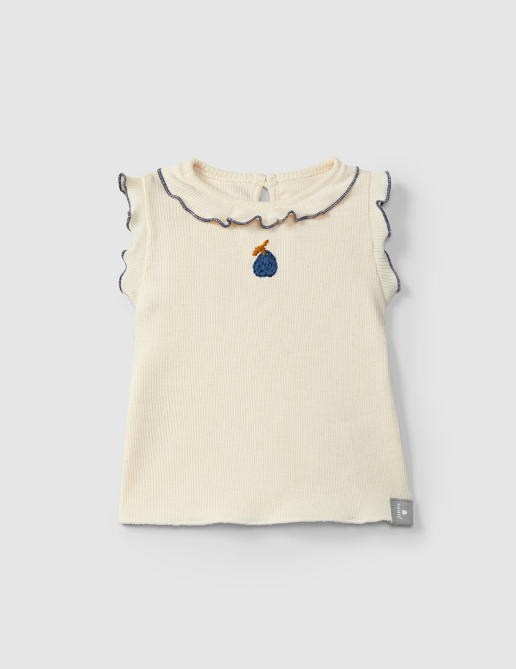 SNUG Embroidered Ribbed Top