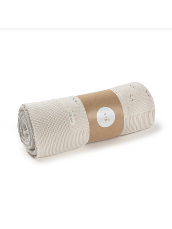 LI + ME Patterned Knit Blanket - Cream