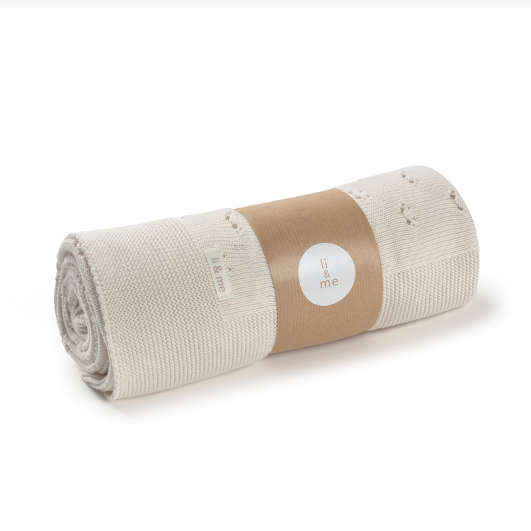 LI + ME Patterned Knit Blanket - Cream