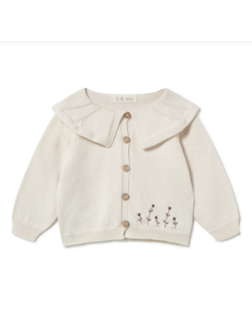 LI + ME Embroidered Floral Knit Cardigan