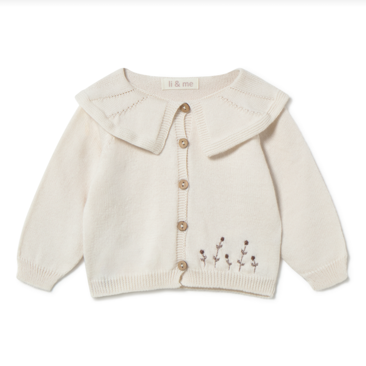 LI + ME Embroidered Floral Knit Cardigan