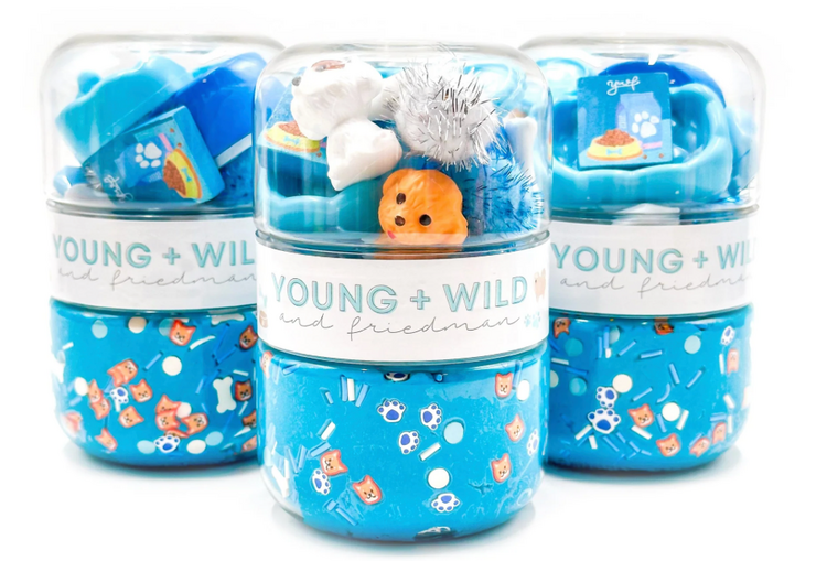 YOUNG + WILD AND FRIEDMAN Blue Pet Shop Grab & Go Dough Jar