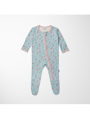 KICKEE PANTS Floral Vines Footie With 2 Way Zipper
