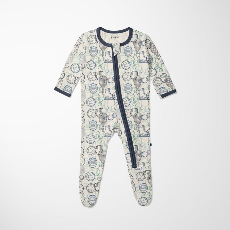 KICKEE PANTS Sports Gear Footie With 2 Way Zipper