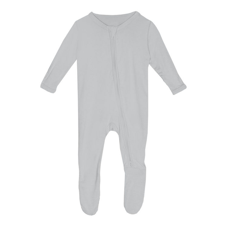 KICKEE PANTS Solid Footie With 2 Way Zipper