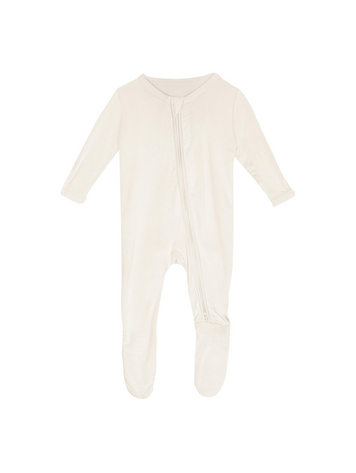 KICKEE PANTS Solid Footie With 2 Way Zipper
