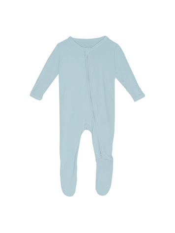 KICKEE PANTS Solid Footie With 2 Way Zipper