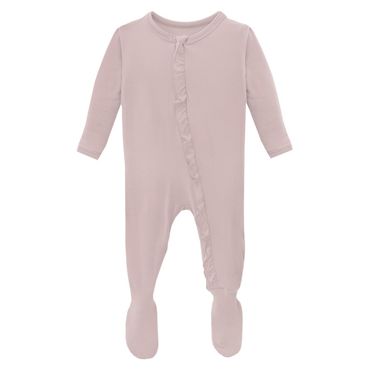 KICKEE PANTS Ruffle Footie With 2 Way Zipper