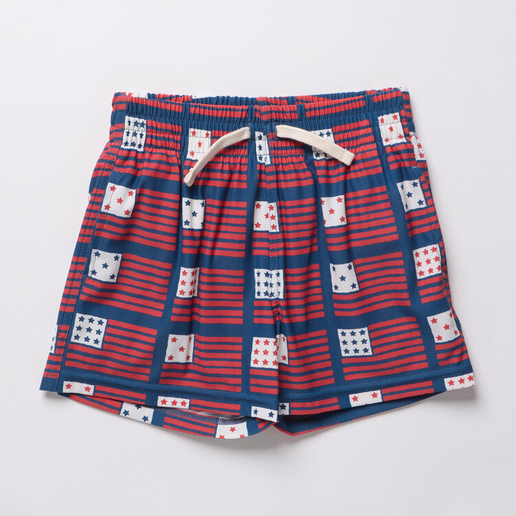 PINK CHICKEN Boys Flag Swim Trunk