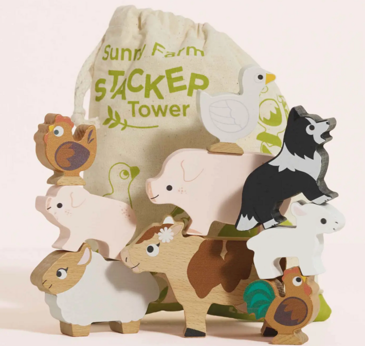 LE TOY VAN, INC. Farmyard Stacking Animals & Bag