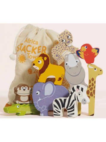 LE TOY VAN, INC. Africa Stacking Animals & Bag