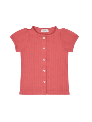 MINNOW Puff Sleeve Pointelle Shirt