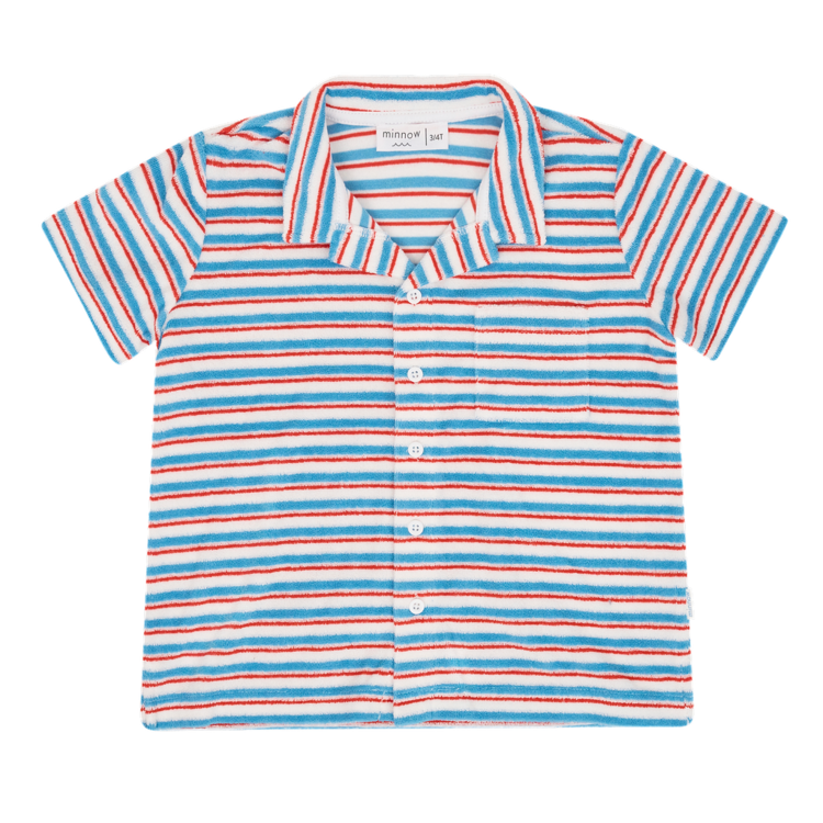 MINNOW Stripe French Terry Button Up