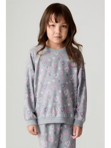 CHASER Ditsy Hearts Cozy Pullover