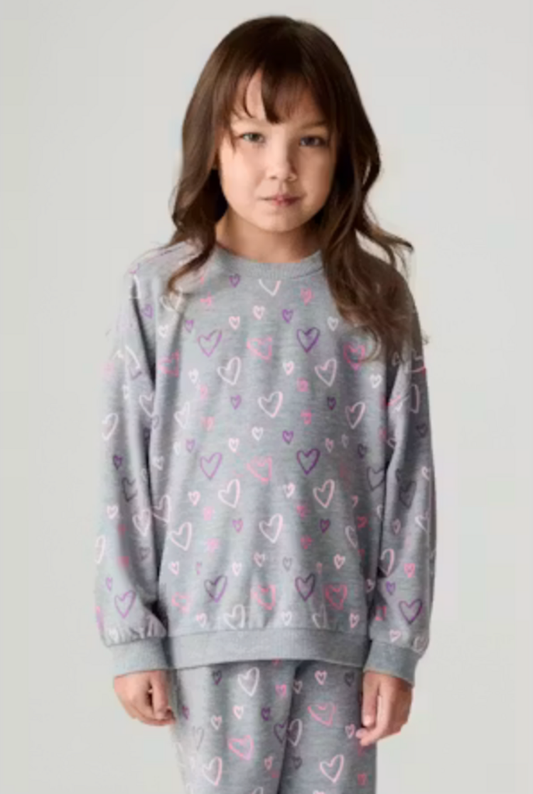 CHASER Ditsy Hearts Cozy Pullover