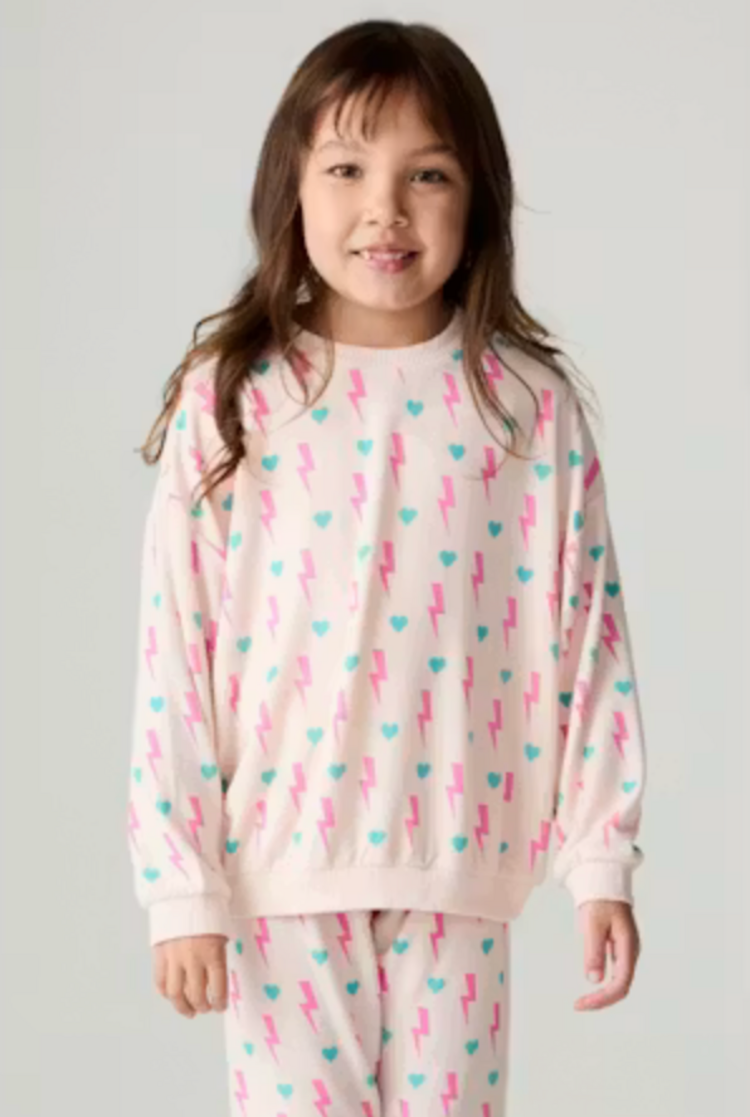 CHASER Bolt Hearts Cozy Pullover