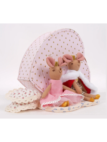 LEVLOVS King And Queen Mice In Heart Shape Box