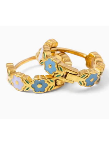 PIP POP POST Flower Hoop Earrings