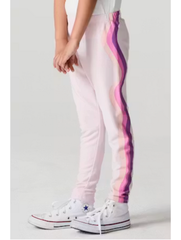 CHASER Pink Wave Stripe Leggings