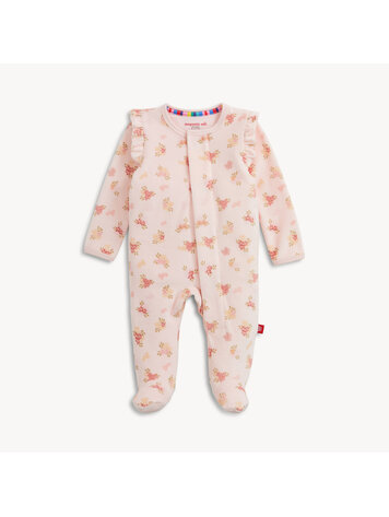 MAGNETIC ME Floral Girls Velour Footie