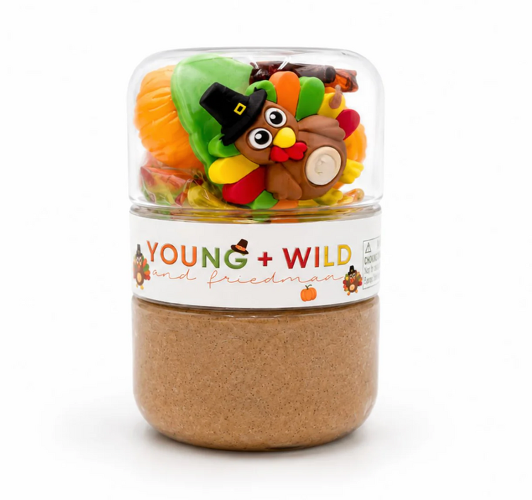 YOUNG + WILD AND FRIEDMAN Make A Turkey Grab & Go Dough Jar