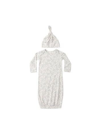 QUINCY MAE Bamboo Floral Gown + Hat Set