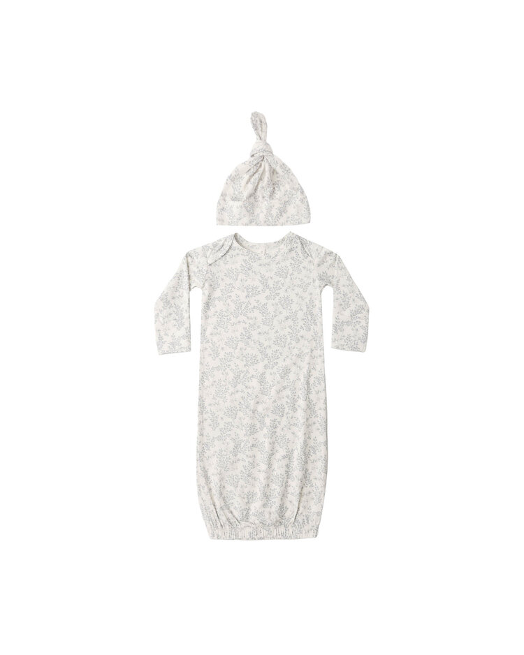 QUINCY MAE Bamboo Floral Gown + Hat Set