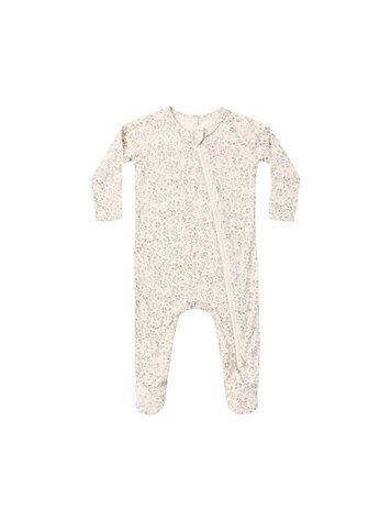 QUINCY MAE Bamboo Bloom Zip Footie
