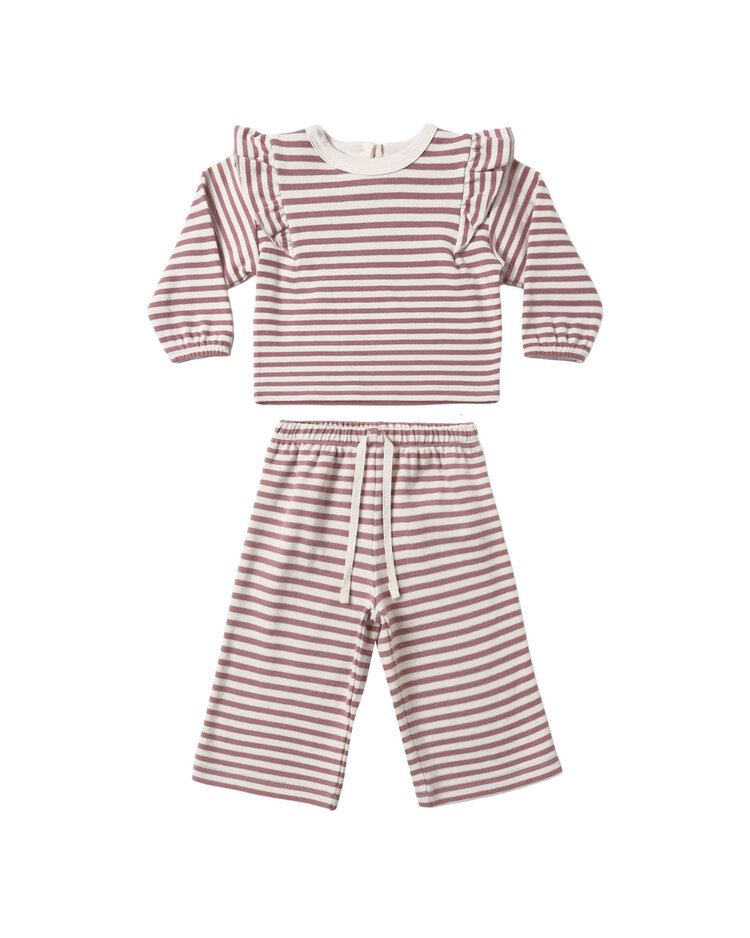 QUINCY MAE Ruffle Stripe Cozy Baby Set