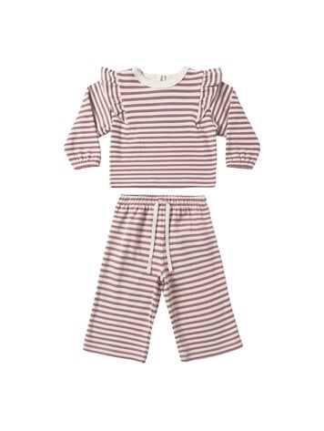 QUINCY MAE Ruffle Stripe Cozy Set