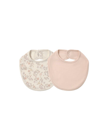 QUINCY MAE 2 Pack Jersey Snap Bib - Dusty-Rose